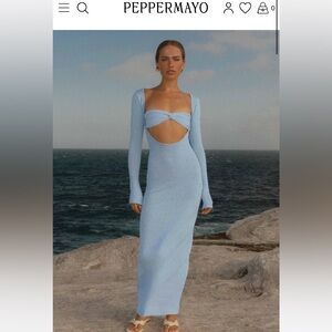 Peppermayo Blue Cut-Out Maxi Dress